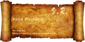 Vald Richárd névjegykártya